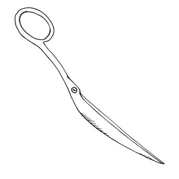 Hand drawn scissors. Stock Illustration