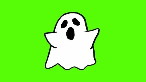 Hand-Drawn Screaming Ghost Animation on Green Screen Stock Footage 318410082