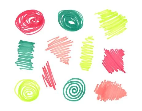 Hand drawn scribble and strokes with felt pen. Stock Illustration