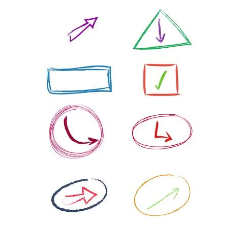 Hand Drawn Scribble Annotation Markers Illustrazione stock