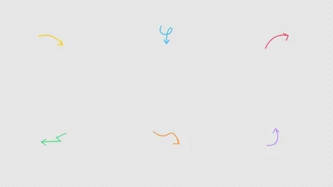Hand-Drawn Scribble Arrow Pack pointing and drawing on with marker 4K Alpha Видео 346126425