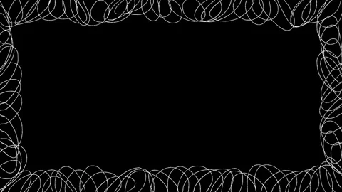 Hand Drawn Scribble Border Overlay Animation Featuring Continuous Loop Sketch Stock Footage 340280766