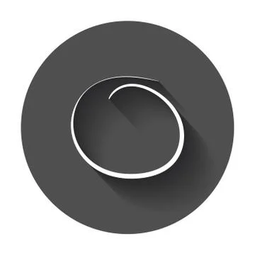 Hand drawn scribble circle. Vector element. Illustration with long shadow. Stock Illustration