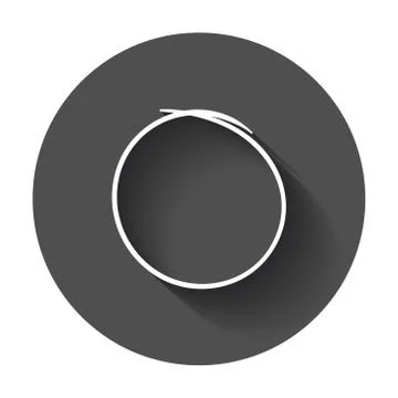 Hand drawn scribble circle. Vector element. Illustration with long shadow. Stock Illustration