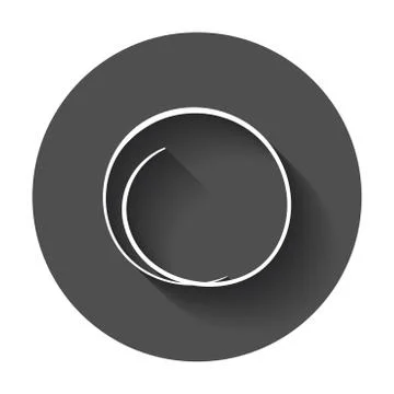 Hand drawn scribble circle. Vector element. Illustration with long shadow. Illustrazione stock