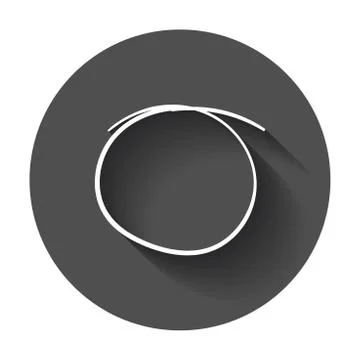 Hand drawn scribble circle. Vector element. Illustration with long shadow. Stock Illustration