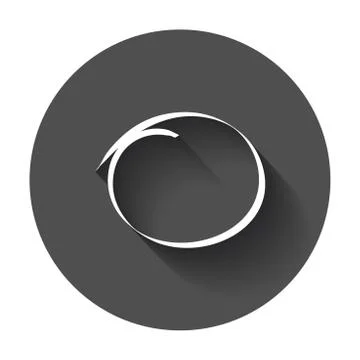 Hand drawn scribble circle. Vector element. Illustration with long shadow. Stock Illustration