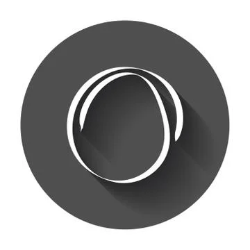 Hand drawn scribble circle. Vector element. Illustration with long shadow. Illustrazione stock