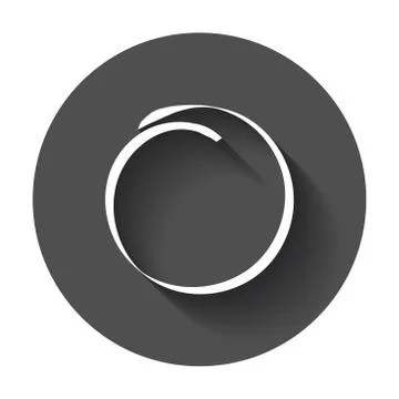 Hand drawn scribble circle. Vector element. Illustration with long shadow. Stock Illustration