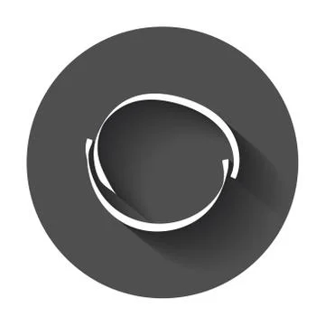 Hand drawn scribble circle. Vector element. Illustration with long shadow. Illustrazione stock