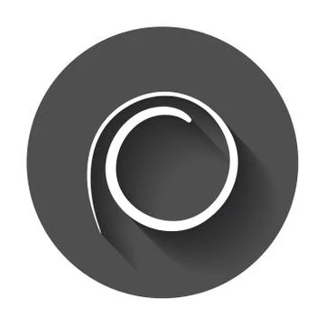 Hand drawn scribble circle. Vector element. Illustration with long shadow. Stock Illustration