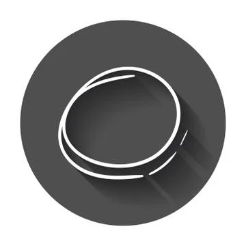 Hand drawn scribble circle. Vector element. Illustration with long shadow. Illustrazione stock