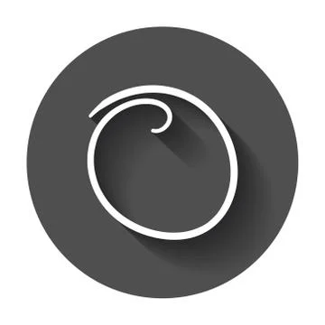 Hand drawn scribble circle. Vector element. Illustration with long shadow. Stock Illustration