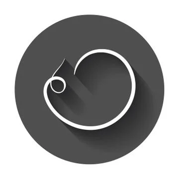 Hand drawn scribble circle. Vector element. Illustration with long shadow. Illustrazione stock