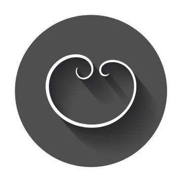 Hand drawn scribble circle. Vector element. Illustration with long shadow. Stock Illustration