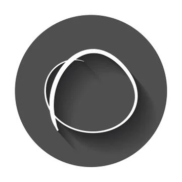 Hand drawn scribble circle. Vector element. Illustration with long shadow. Illustrazione stock
