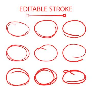 Hand drawn scribble circles icon in flat style. Shape frame vector illustrati Illustrazione stock
