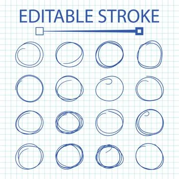 Hand drawn scribble circles icon in flat style. Shape frame vector illustrati 스톡 일러스트
