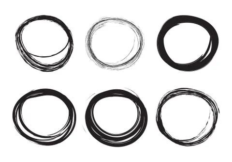 Hand-drawn scribble circles 스톡 일러스트