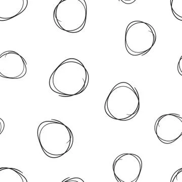 Hand drawn scribble circles line sketch icon seamless pattern background. Bus Stock Illustration