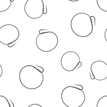 Hand drawn scribble circles line sketch icon seamless pattern background. Bus Stock Illustration