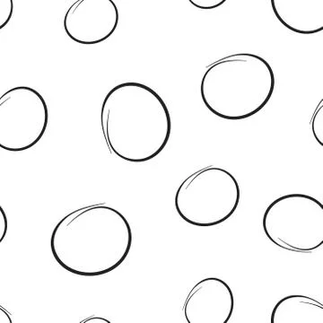 Hand drawn scribble circles line sketch icon seamless pattern background. Bus Stock Illustration