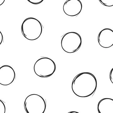 Hand drawn scribble circles line sketch icon seamless pattern background. Bus Stock Illustration