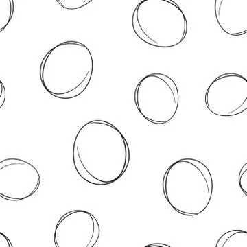 Hand drawn scribble circles line sketch icon seamless pattern background. Bus Stock Illustration