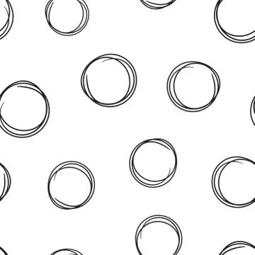 Hand drawn scribble circles line sketch icon seamless pattern background. Bus Stock Illustration