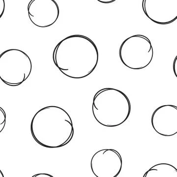 Hand drawn scribble circles line sketch icon seamless pattern background. Bus Stock Illustration