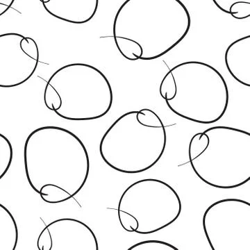 Hand drawn scribble circles seamless pattern background. Business flat vector Stock Illustration