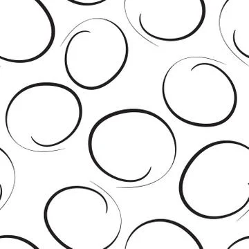 Hand drawn scribble circles seamless pattern background. Business flat vector Illustrazione stock