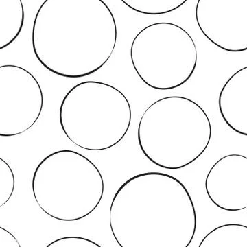 Hand drawn scribble circles seamless pattern background. Business flat vector Illustrazione stock