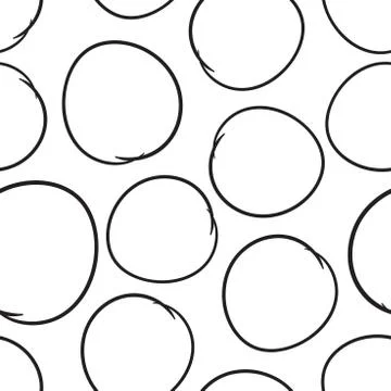 Hand drawn scribble circles seamless pattern background. Business flat vector Illustrazione stock