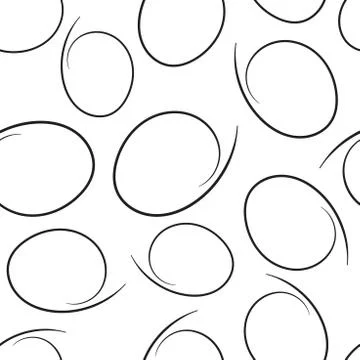 Hand drawn scribble circles seamless pattern background. Business flat vector Stock Illustration
