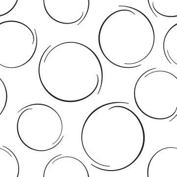 Hand drawn scribble circles seamless pattern background. Business flat vector Illustrazione stock