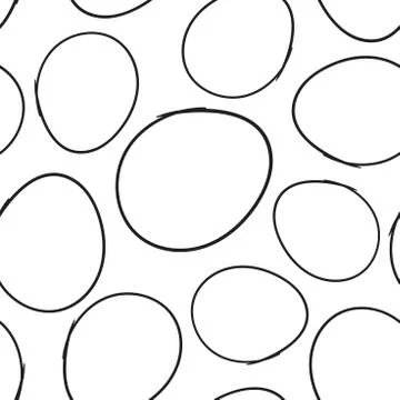 Hand drawn scribble circles seamless pattern background. Business flat vector Illustrazione stock