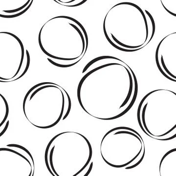 Hand drawn scribble circles seamless pattern background. Business flat vector Stock Illustration