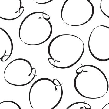 Hand drawn scribble circles seamless pattern background. Business flat vector Illustrazione stock