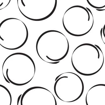 Hand drawn scribble circles seamless pattern background. Business flat vector Illustrazione stock