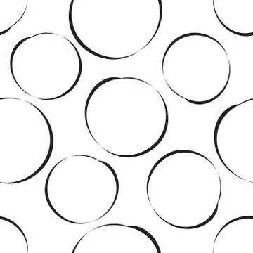 Hand drawn scribble circles seamless pattern background. Business flat vector Stock Illustration
