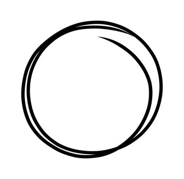 Hand drawn scribble circles set. Doodle circular logo design elements. Pencil or Illustrazione stock