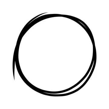 Hand drawn scribble circles set. Doodle circular logo design elements. Pencil or Illustrazione stock