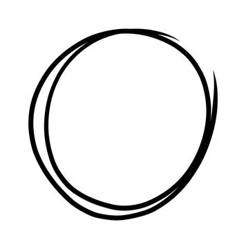 Hand drawn scribble circles set. Doodle circular logo design elements. Pencil or Illustrazione stock