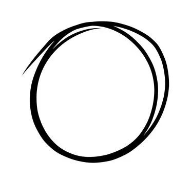 Hand drawn scribble circles set. Doodle circular logo design elements. Pencil or Stock Illustration