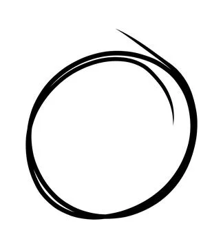 Hand drawn scribble circles set. Doodle circular logo design elements. Pencil or Stock Illustration