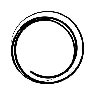 Hand drawn scribble circles set. Doodle circular logo design elements. Pencil or Stock Illustration