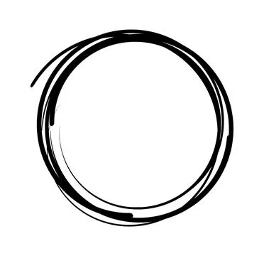 Hand drawn scribble circles set. Doodle circular logo design elements. Pencil or Illustrazione stock