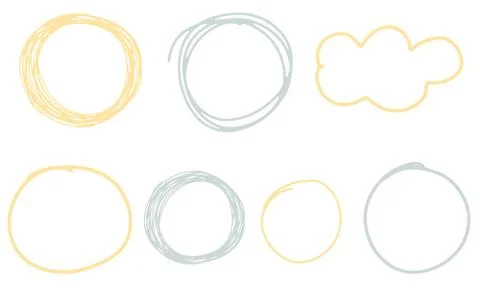 Hand drawn scribble circles. Vector frames, clouds and bubbles collection. Stock Illustration