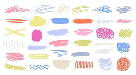 Hand Drawn Scribble Doodle Elements, Brush Strokes Stock Illustration